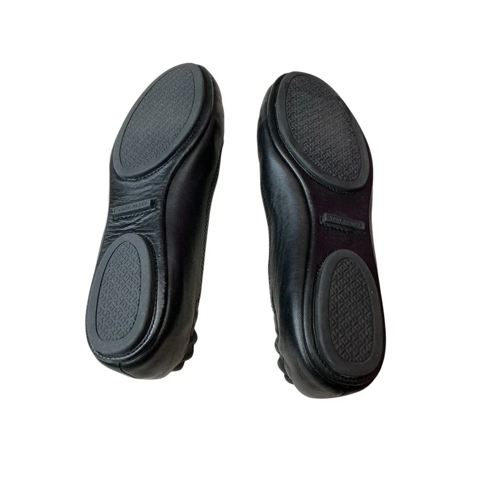 Tory Burch Women's Size 6.5  Black Minnie Travel Ballet Flats